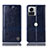 Custodia Portafoglio In Pelle Cover con Supporto H06P per Motorola Moto Edge 30 Ultra 5G Blu