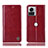 Custodia Portafoglio In Pelle Cover con Supporto H06P per Motorola Moto Edge 30 Ultra 5G Rosso