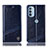 Custodia Portafoglio In Pelle Cover con Supporto H06P per Motorola Moto G31 Blu