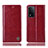 Custodia Portafoglio In Pelle Cover con Supporto H06P per Oppo A93s 5G Rosso