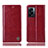 Custodia Portafoglio In Pelle Cover con Supporto H06P per Oppo K10 5G India Rosso