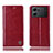 Custodia Portafoglio In Pelle Cover con Supporto H06P per Oppo K10 5G Rosso