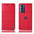 Custodia Portafoglio In Pelle Cover con Supporto H07P per Motorola Moto G200 5G Rosso