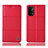 Custodia Portafoglio In Pelle Cover con Supporto H07P per Oppo A74 5G Rosso