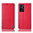Custodia Portafoglio In Pelle Cover con Supporto H07P per Oppo A76 Rosso