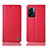 Custodia Portafoglio In Pelle Cover con Supporto H07P per Oppo K10 5G India Rosso