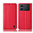 Custodia Portafoglio In Pelle Cover con Supporto H07P per Oppo K10 5G Rosso