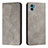 Custodia Portafoglio In Pelle Cover con Supporto H07X per Motorola Moto E22S Grigio