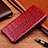 Custodia Portafoglio In Pelle Cover con Supporto H08P per Asus ROG Phone 5s Rosso