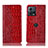 Custodia Portafoglio In Pelle Cover con Supporto H08P per Motorola Moto Edge 30 Fusion 5G Rosso