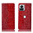 Custodia Portafoglio In Pelle Cover con Supporto H08P per Motorola Moto Edge 30 Ultra 5G Rosso