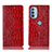 Custodia Portafoglio In Pelle Cover con Supporto H08P per Motorola Moto G31 Rosso