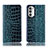 Custodia Portafoglio In Pelle Cover con Supporto H08P per Motorola Moto G71s 5G Blu