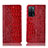 Custodia Portafoglio In Pelle Cover con Supporto H08P per Oppo A55 5G Rosso