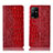 Custodia Portafoglio In Pelle Cover con Supporto H08P per Oppo A94 5G Rosso