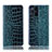 Custodia Portafoglio In Pelle Cover con Supporto H08P per Oppo Find X3 Pro 5G Blu