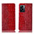 Custodia Portafoglio In Pelle Cover con Supporto H08P per Oppo K10 5G India Rosso