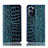 Custodia Portafoglio In Pelle Cover con Supporto H08P per Oppo Reno7 5G Blu