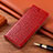 Custodia Portafoglio In Pelle Cover con Supporto H08P per Samsung Galaxy S23 Ultra 5G Rosso