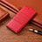 Custodia Portafoglio In Pelle Cover con Supporto H09 per Apple iPhone 15 Rosso