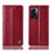 Custodia Portafoglio In Pelle Cover con Supporto H09P per Oppo A77 5G Rosso