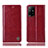 Custodia Portafoglio In Pelle Cover con Supporto H09P per Oppo A95 5G Rosso