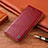 Custodia Portafoglio In Pelle Cover con Supporto H09P per Samsung Galaxy A52 4G Rosso