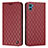 Custodia Portafoglio In Pelle Cover con Supporto H09X per Motorola Moto E22S Rosso