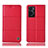 Custodia Portafoglio In Pelle Cover con Supporto H10P per Oppo A36 Rosso