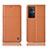 Custodia Portafoglio In Pelle Cover con Supporto H10P per Oppo A96 5G Arancione
