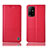 Custodia Portafoglio In Pelle Cover con Supporto H10P per Oppo F19 Pro+ Plus 5G Rosso