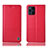 Custodia Portafoglio In Pelle Cover con Supporto H10P per Oppo Find X3 Pro 5G Rosso