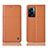 Custodia Portafoglio In Pelle Cover con Supporto H10P per Oppo K10 5G India Arancione
