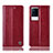 Custodia Portafoglio In Pelle Cover con Supporto H10P per Vivo iQOO 8 5G Rosso