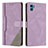 Custodia Portafoglio In Pelle Cover con Supporto H10X per Motorola Moto E22S Viola