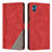 Custodia Portafoglio In Pelle Cover con Supporto H10X per Motorola Moto E32 India Rosso