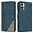 Custodia Portafoglio In Pelle Cover con Supporto H10X per Motorola Moto Edge 30 Lite 5G Blu