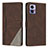 Custodia Portafoglio In Pelle Cover con Supporto H10X per Motorola Moto Edge 30 Lite 5G Marrone