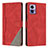 Custodia Portafoglio In Pelle Cover con Supporto H10X per Motorola Moto Edge 30 Lite 5G Rosso