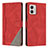 Custodia Portafoglio In Pelle Cover con Supporto H10X per Motorola Moto G53 5G Rosso