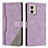 Custodia Portafoglio In Pelle Cover con Supporto H10X per Motorola Moto G53 5G Viola