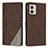 Custodia Portafoglio In Pelle Cover con Supporto H10X per Motorola Moto G73 5G Marrone