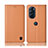 Custodia Portafoglio In Pelle Cover con Supporto H11P per Motorola Moto Edge X30 5G Arancione