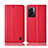 Custodia Portafoglio In Pelle Cover con Supporto H11P per Oppo A77 5G Rosso