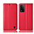 Custodia Portafoglio In Pelle Cover con Supporto H11P per Oppo A93s 5G Rosso