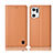 Custodia Portafoglio In Pelle Cover con Supporto H11P per Oppo Find X5 5G Arancione