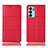 Custodia Portafoglio In Pelle Cover con Supporto H11P per Oppo Reno6 5G Rosso