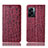 Custodia Portafoglio In Pelle Cover con Supporto H16P per Oppo A77 5G Rosso