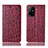 Custodia Portafoglio In Pelle Cover con Supporto H16P per Oppo A94 5G Rosso