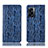 Custodia Portafoglio In Pelle Cover con Supporto H17P per Oppo K10 5G India Blu